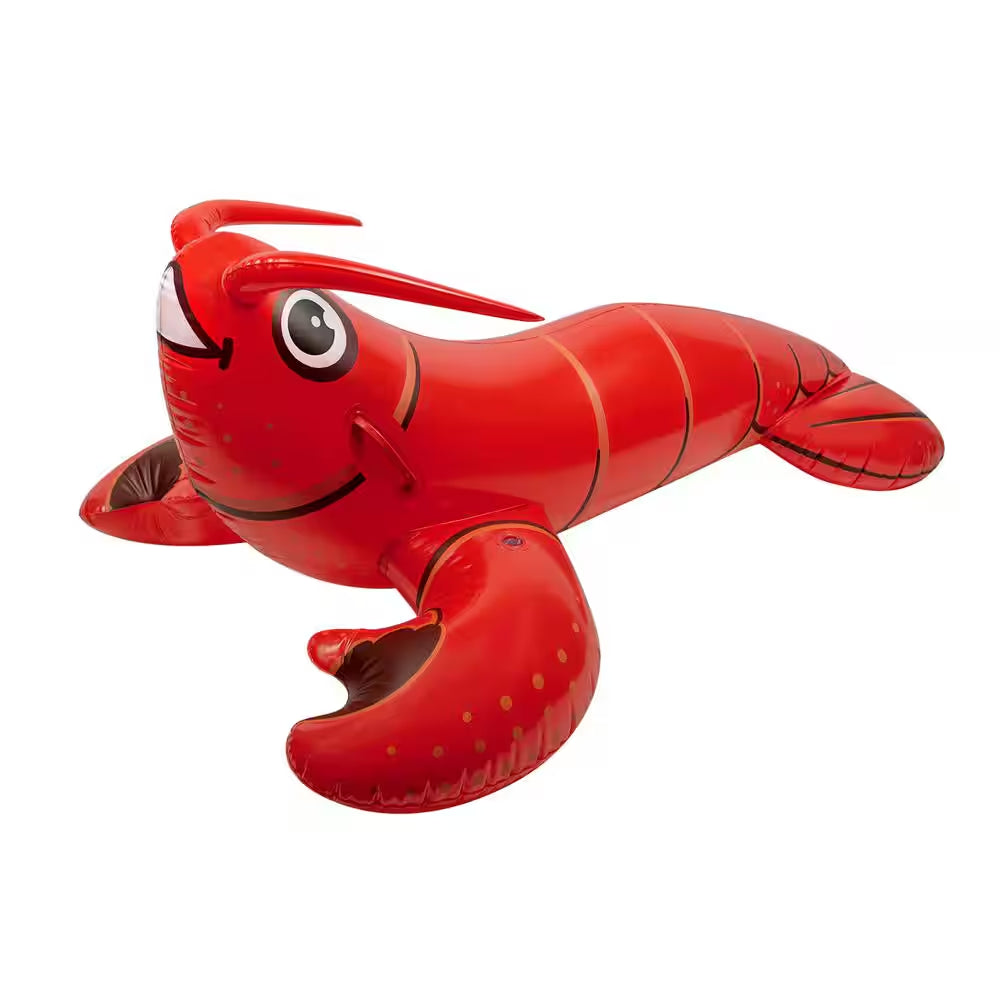 Lobster Rider Inflatable Swimming Pool Float, Red, Small